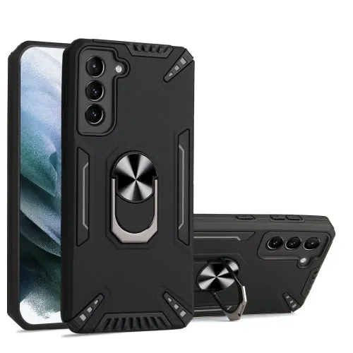 For Samsung Galaxy S21  5G PC   TPU Protective Case with 360 Degrees Rotatable Ring Holder(Dark
