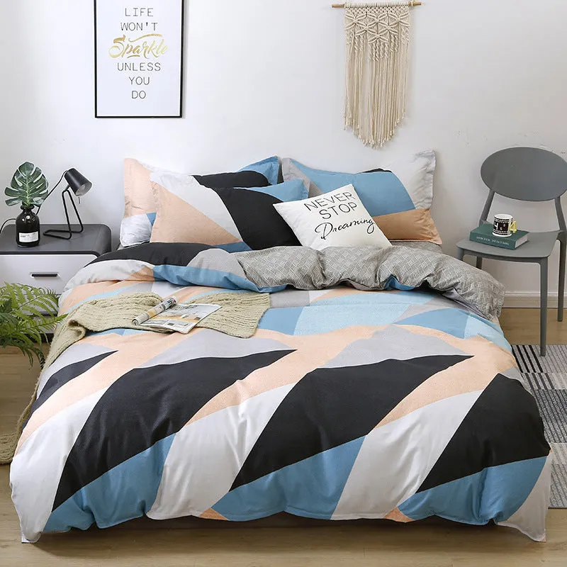 Four-Piece Fashion Simple Double Bed Single Quilt Cover