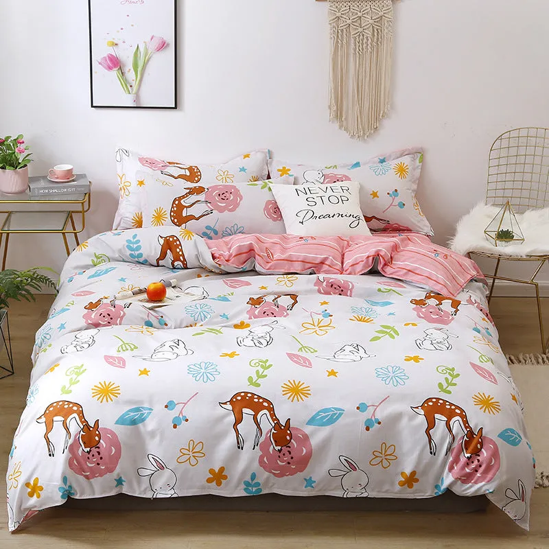 Four-Piece Fashion Simple Double Bed Single Quilt Cover