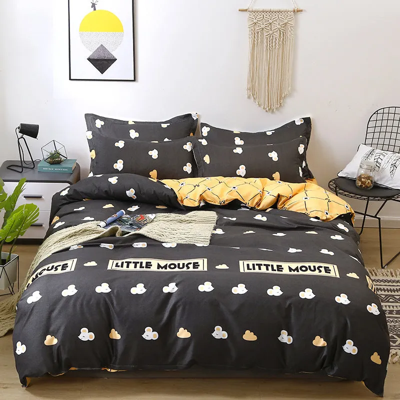 Four-Piece Fashion Simple Double Bed Single Quilt Cover