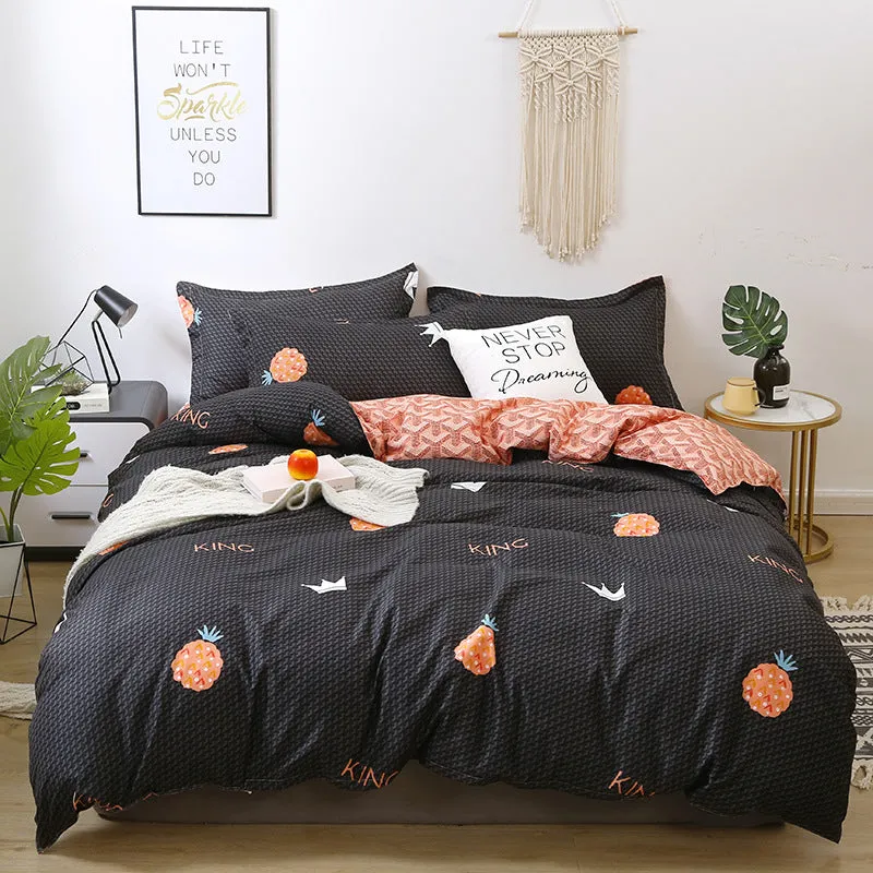 Four-Piece Fashion Simple Double Bed Single Quilt Cover