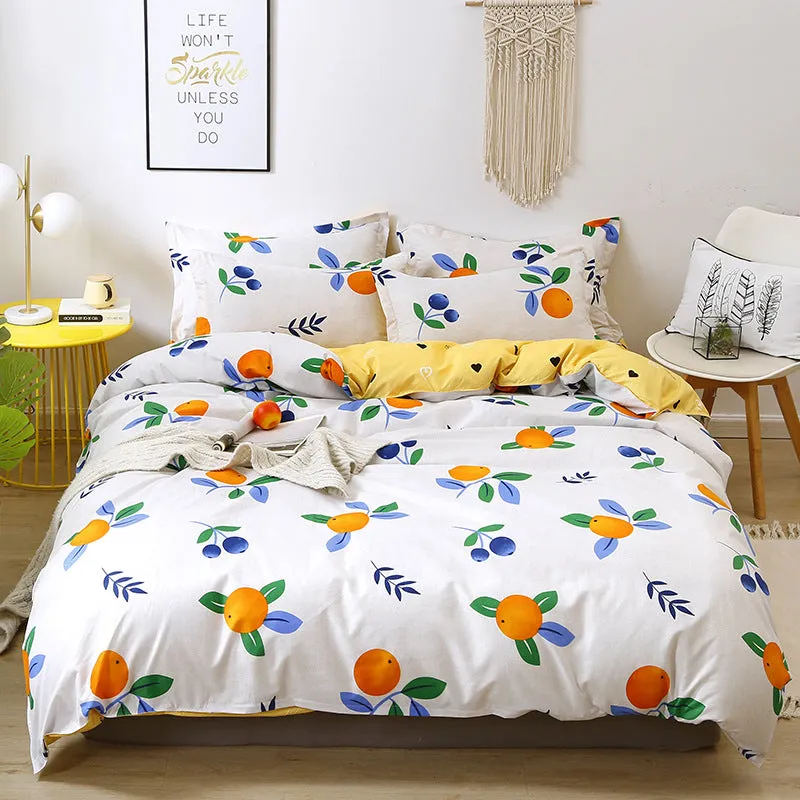 Four-Piece Fashion Simple Double Bed Single Quilt Cover
