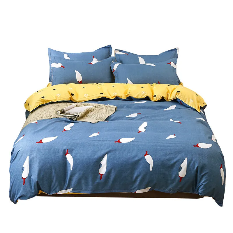 Four-Piece Fashion Simple Double Bed Single Quilt Cover