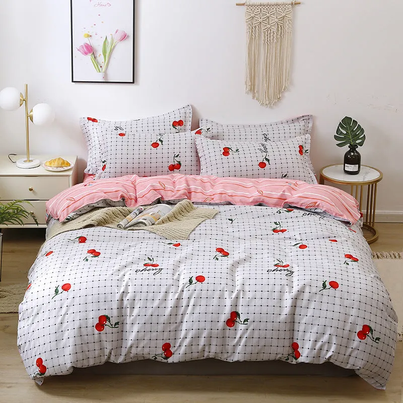 Four-Piece Fashion Simple Double Bed Single Quilt Cover