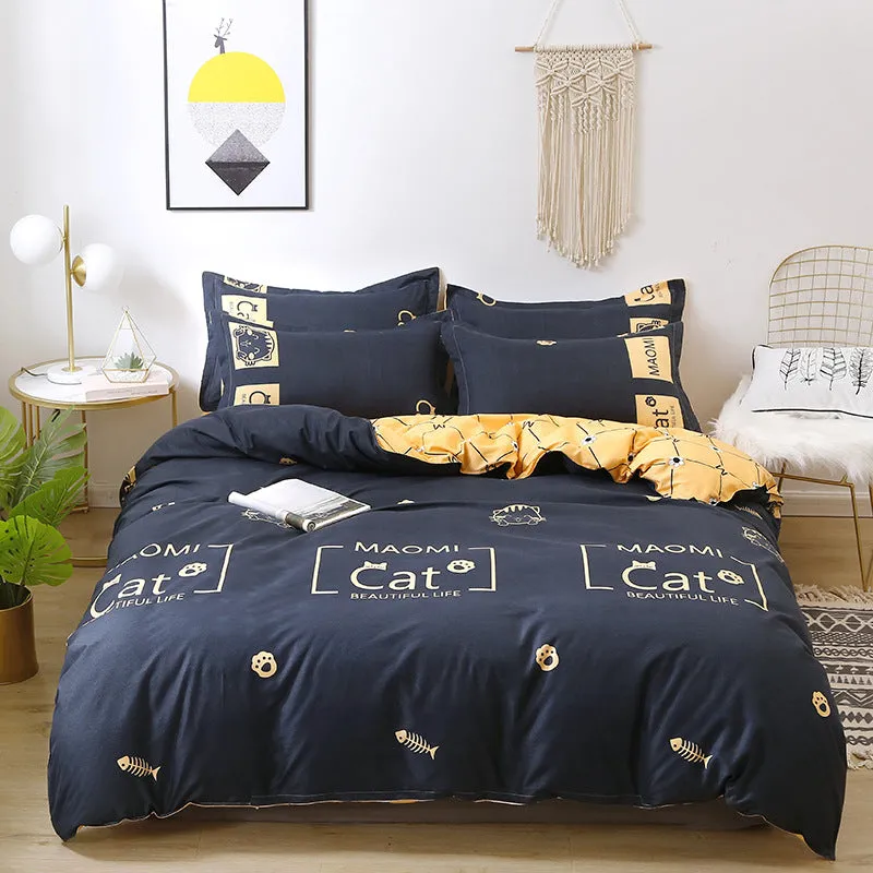 Four-Piece Fashion Simple Double Bed Single Quilt Cover