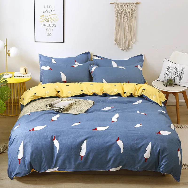Four-Piece Fashion Simple Double Bed Single Quilt Cover