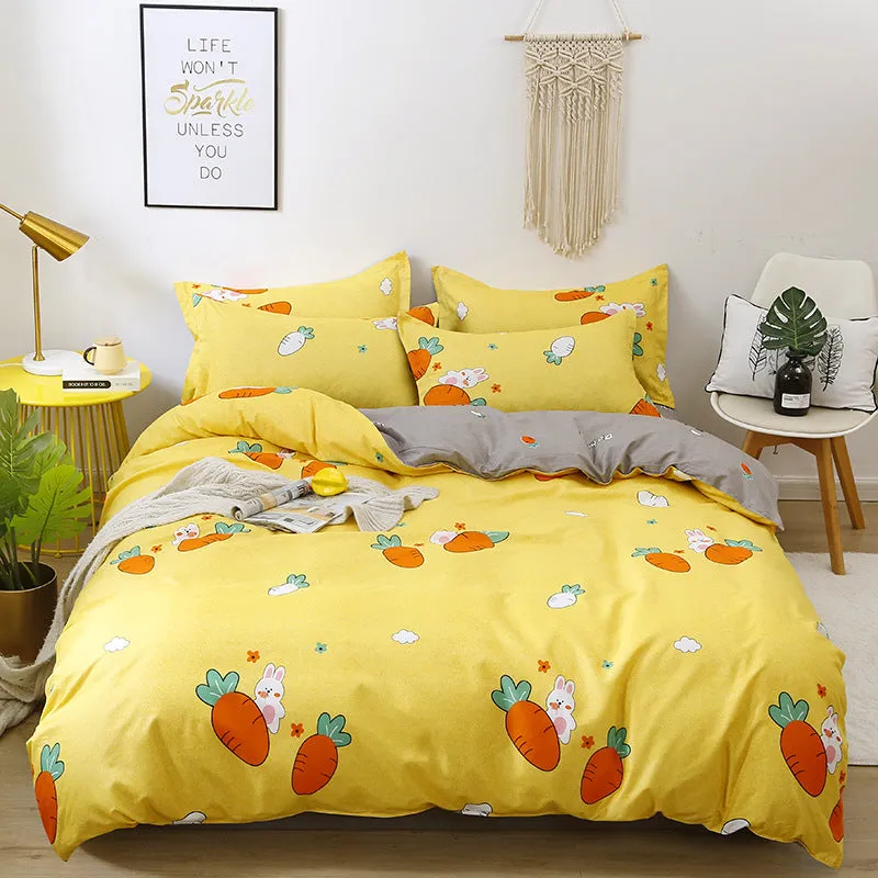 Four-Piece Fashion Simple Double Bed Single Quilt Cover
