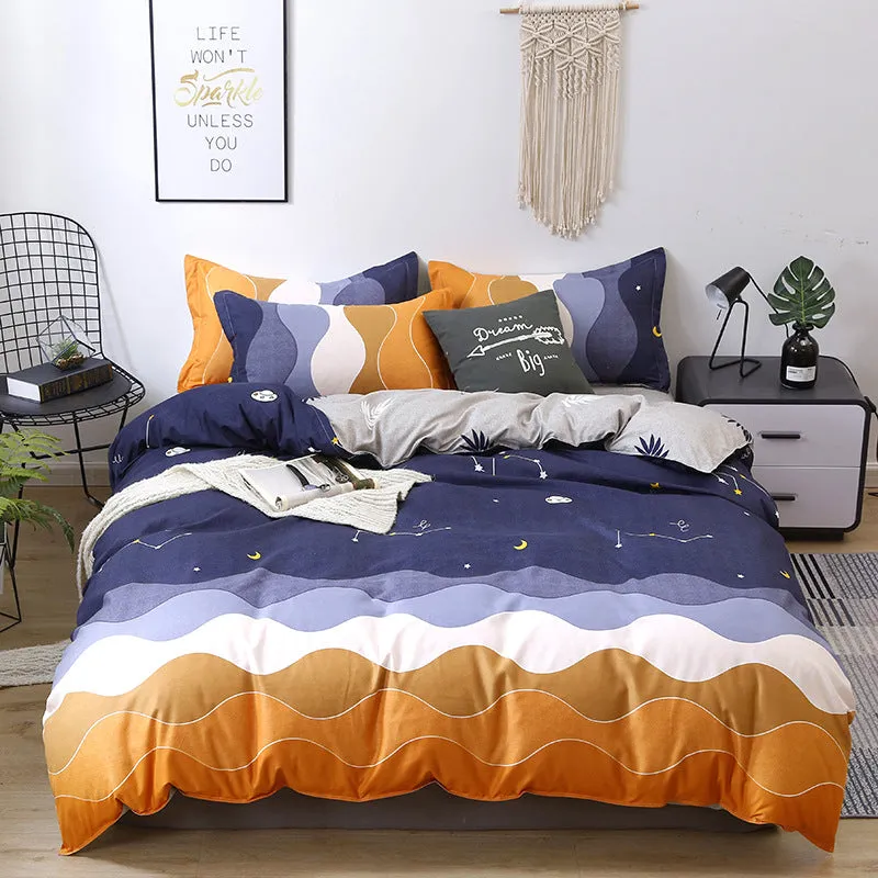 Four-Piece Fashion Simple Double Bed Single Quilt Cover