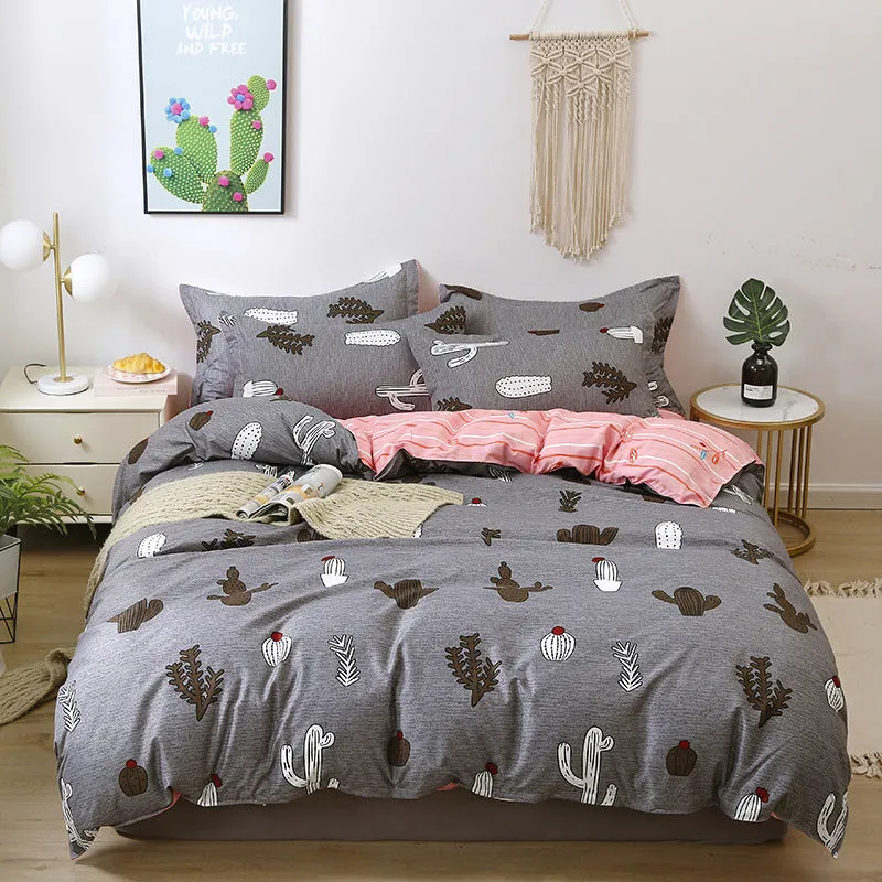 Four-Piece Fashion Simple Double Bed Single Quilt Cover