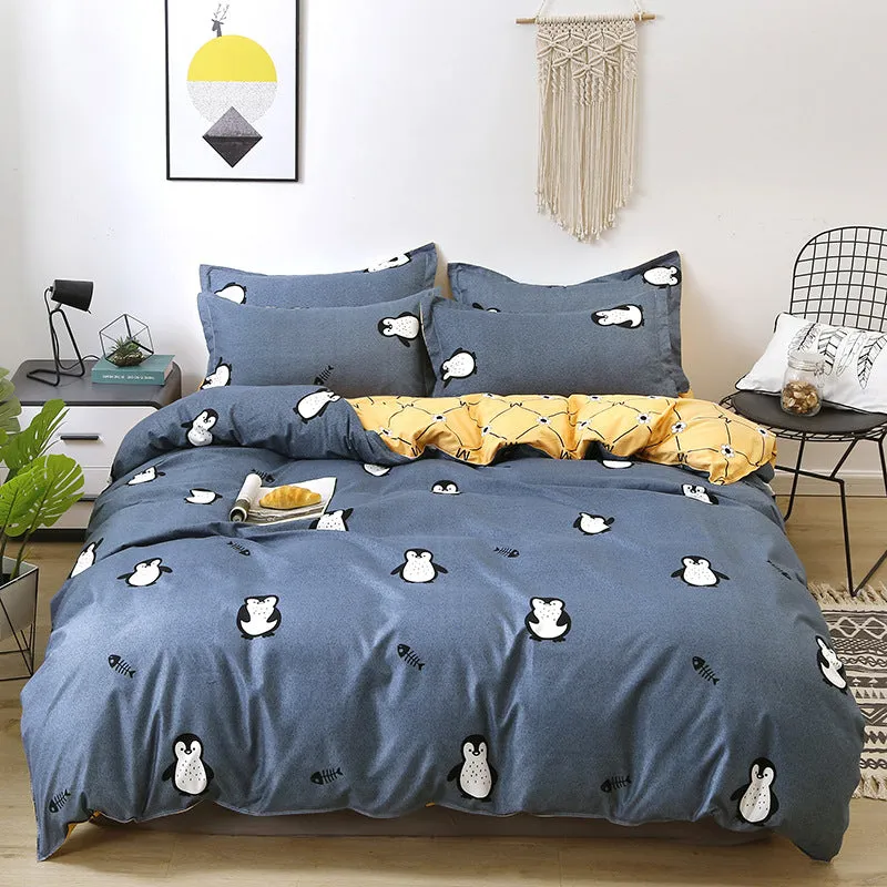 Four-Piece Fashion Simple Double Bed Single Quilt Cover