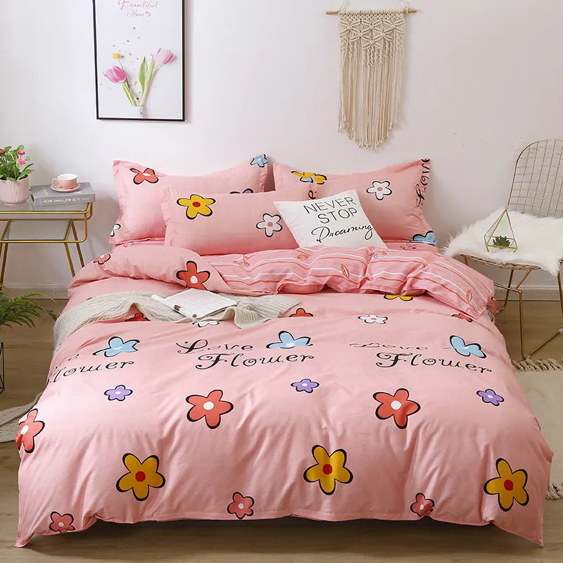 Four-Piece Fashion Simple Double Bed Single Quilt Cover