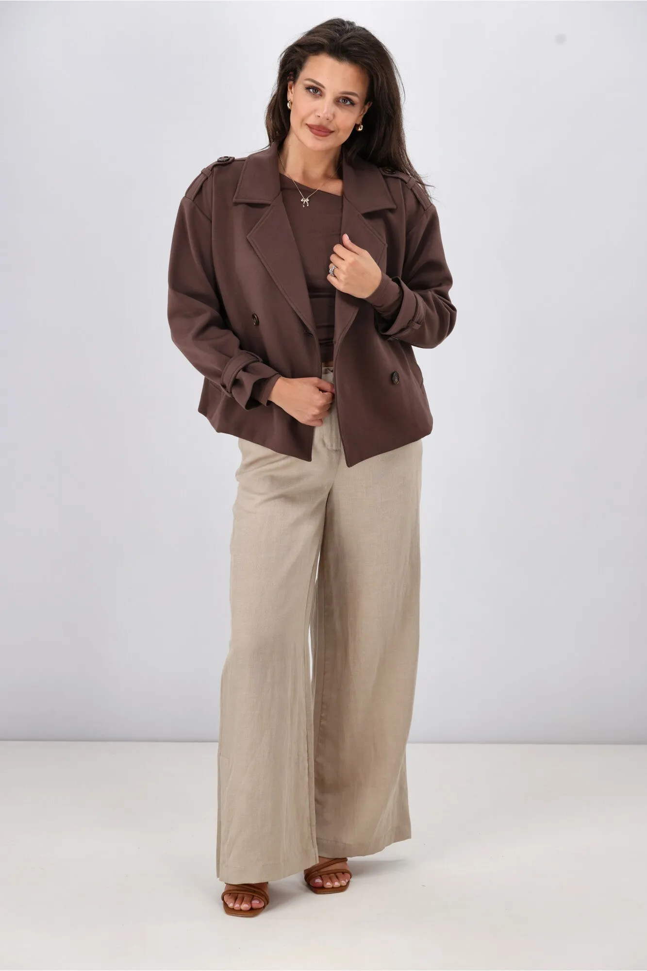 Gloss by Shine On Arissa Wide Leg Pants Natural