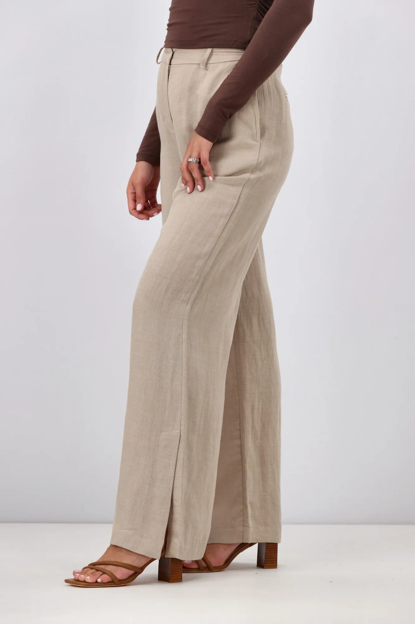 Gloss by Shine On Arissa Wide Leg Pants Natural