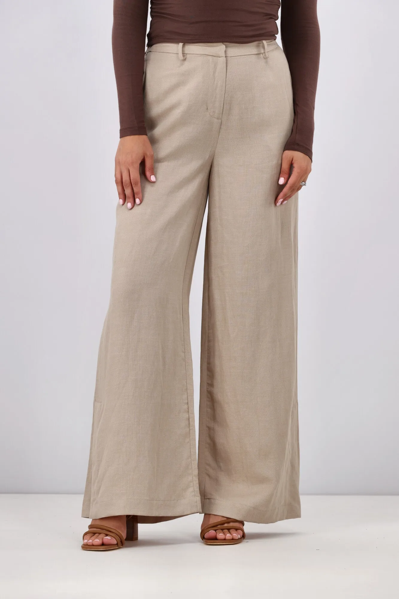 Gloss by Shine On Arissa Wide Leg Pants Natural