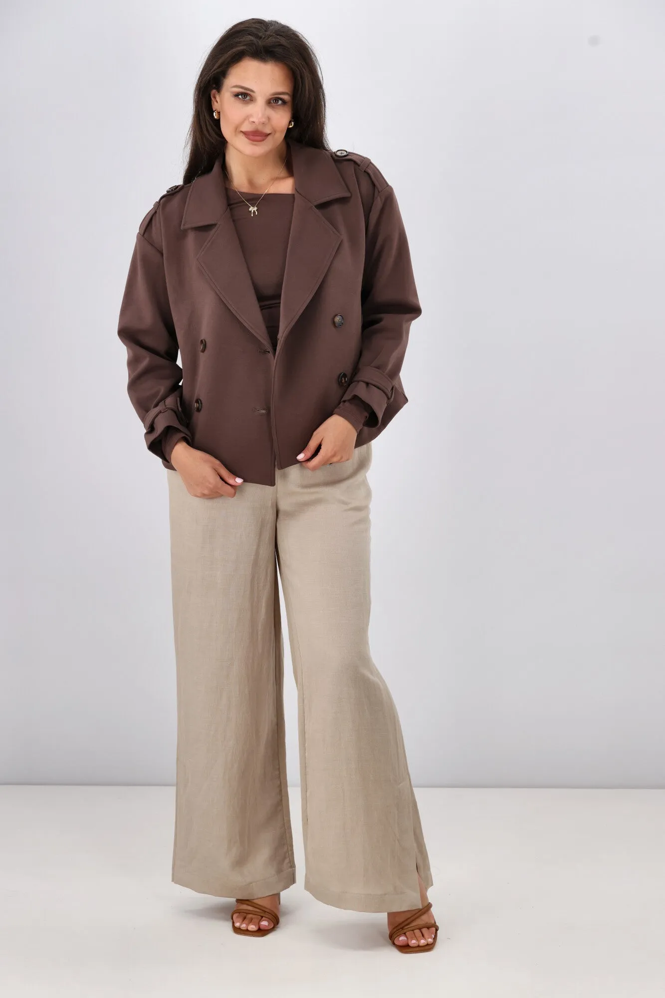 Gloss by Shine On Arissa Wide Leg Pants Natural