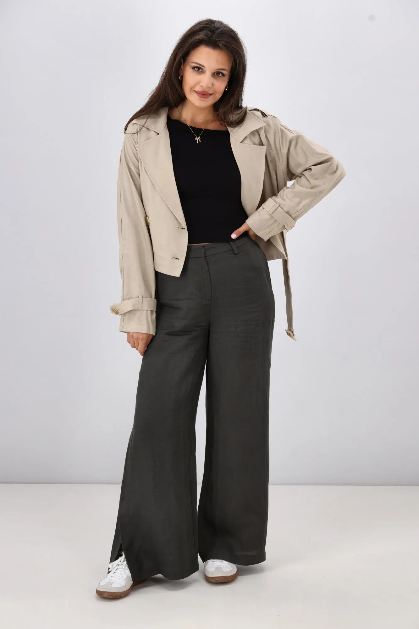 Gloss by Shine On Arissa Wide Leg Pants Olive