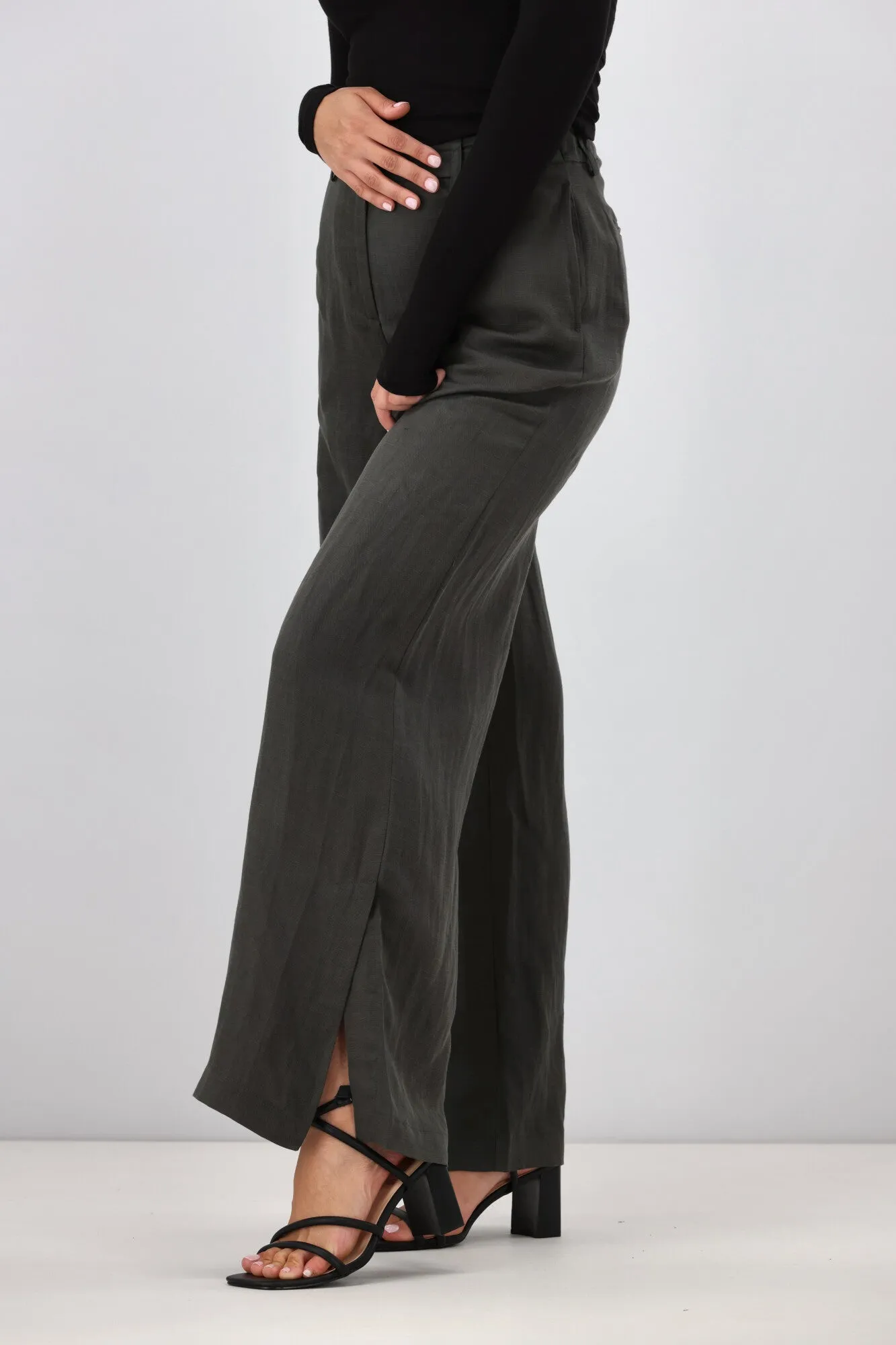 Gloss by Shine On Arissa Wide Leg Pants Olive