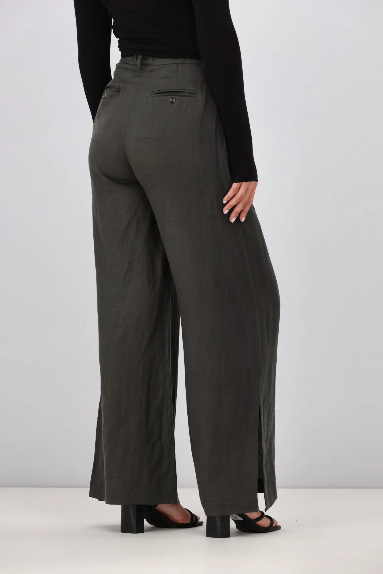 Gloss by Shine On Arissa Wide Leg Pants Olive