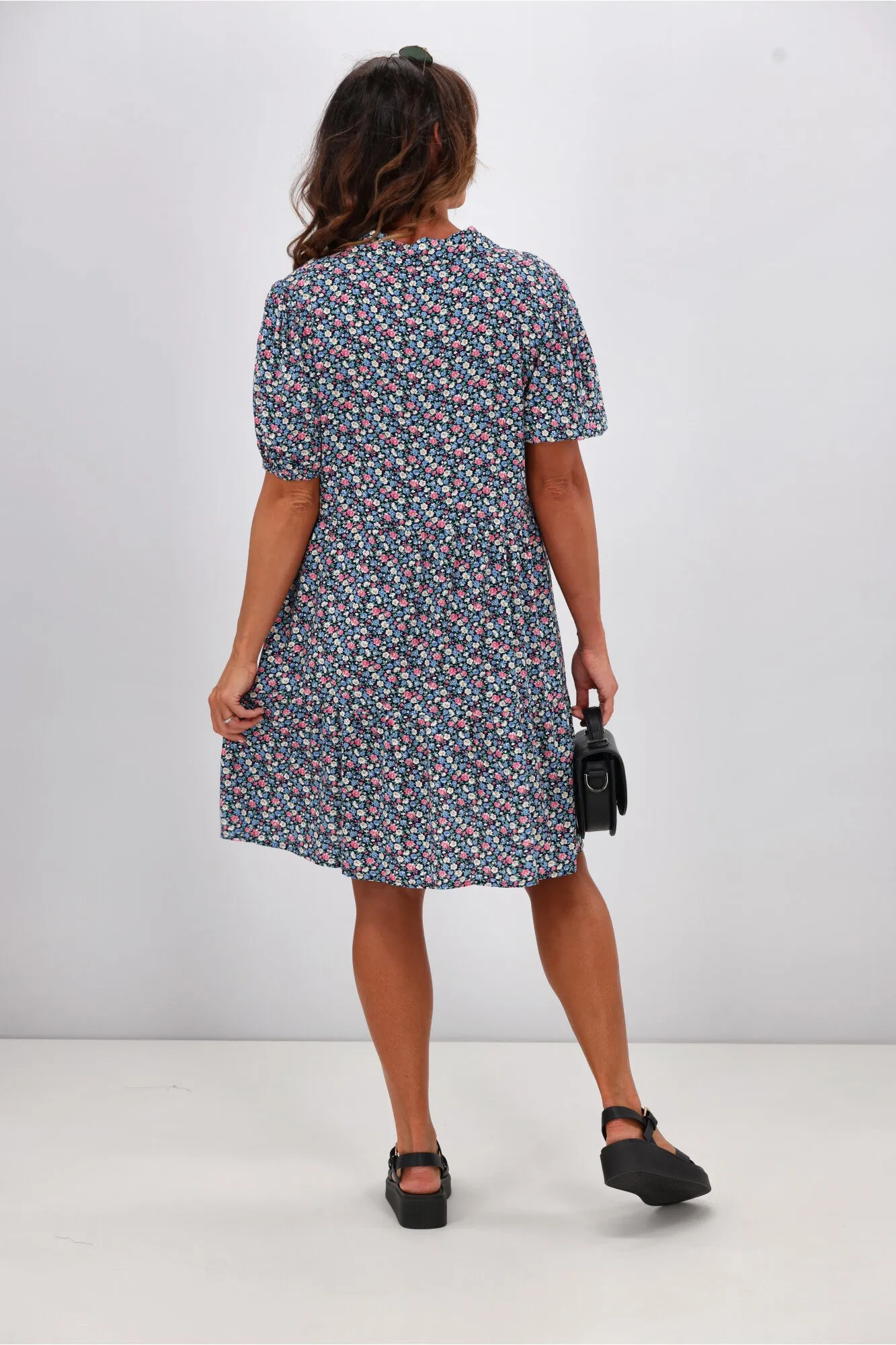 Gloss by Shine On Rebe Button Front Dress Summer Floral Ditsy