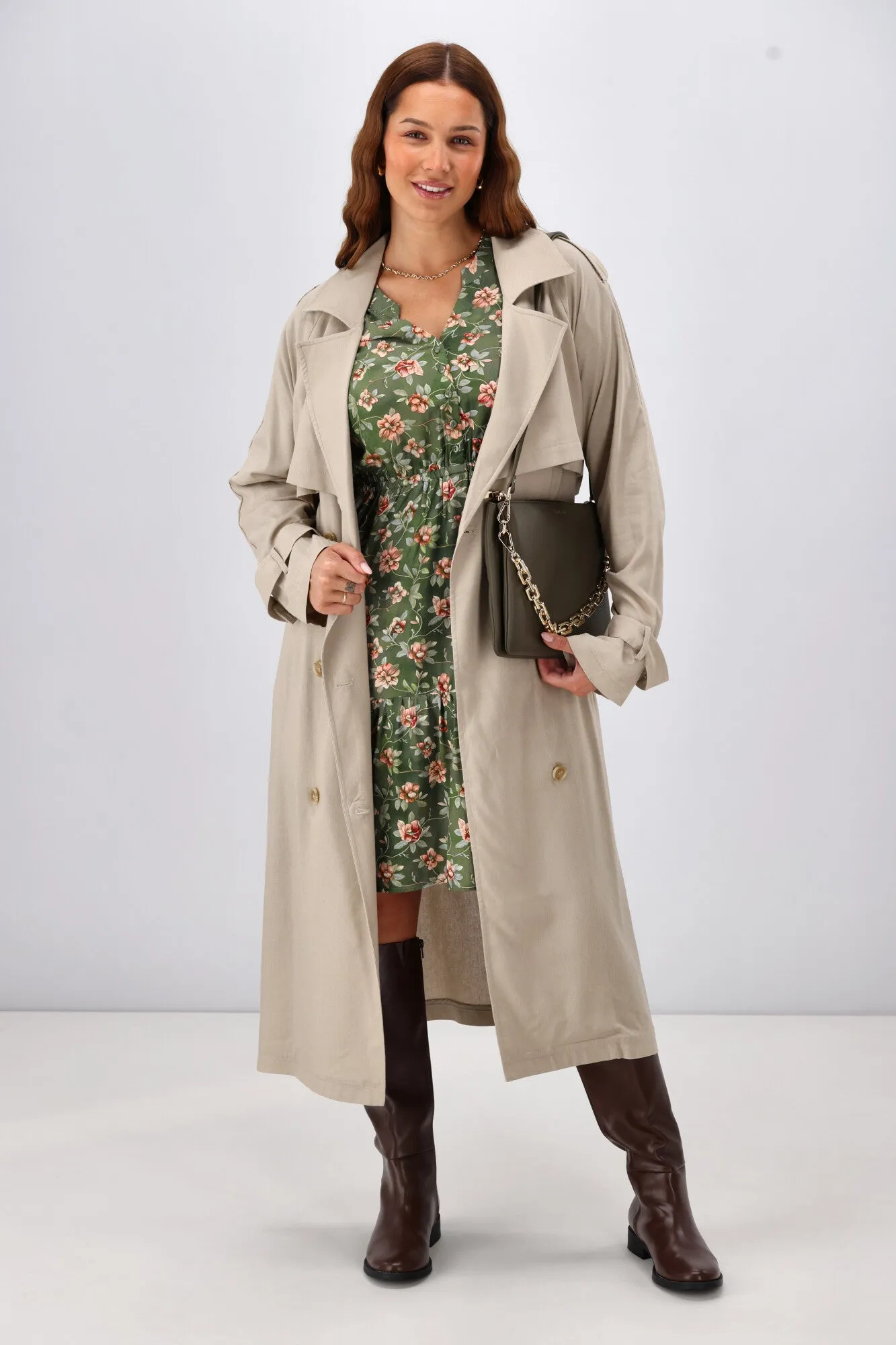 Gloss The Label Anouk Shirred Waist Dress Botanical Floral