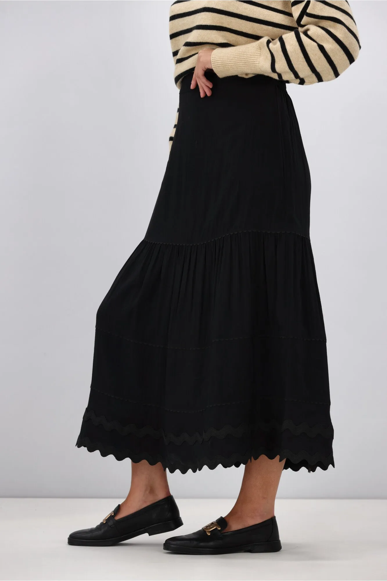 Gloss the Label Roanne Ric Rac Skirt Black