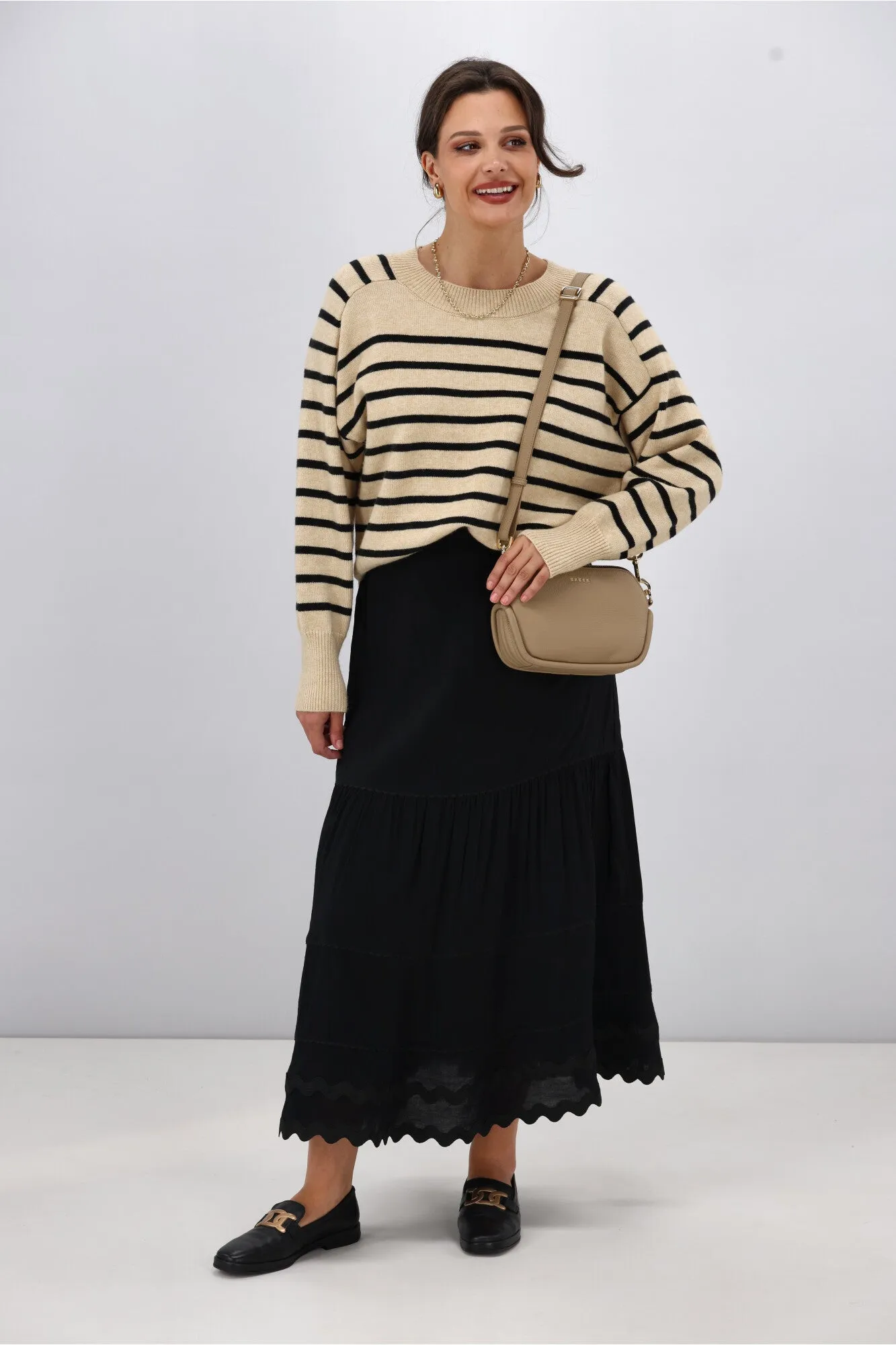 Gloss the Label Roanne Ric Rac Skirt Black