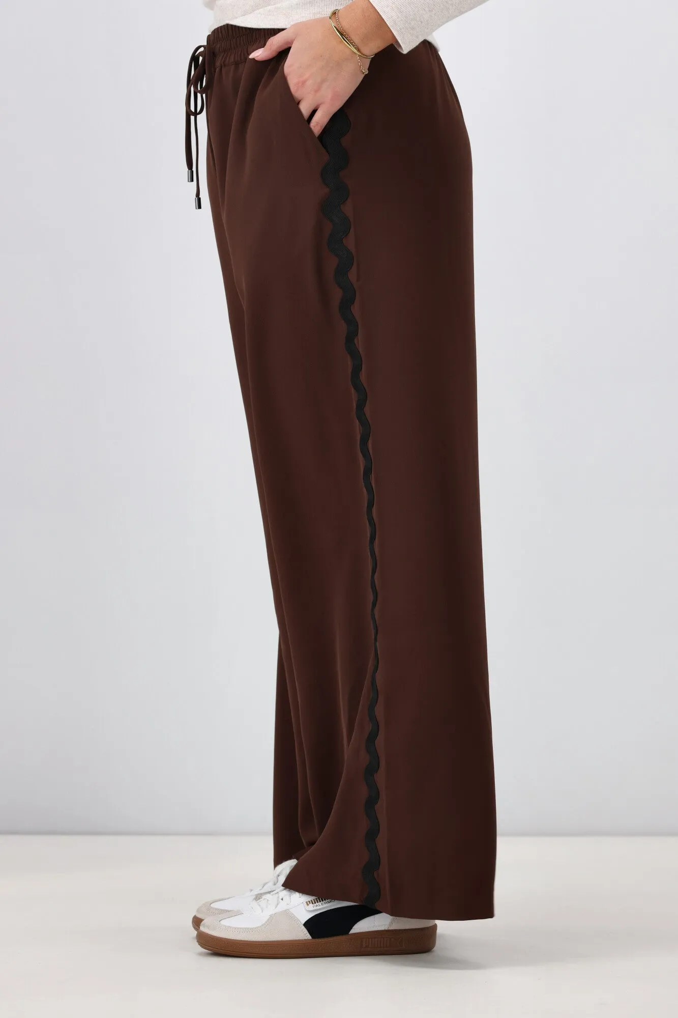 Gloss the Label Shayleigh Ric Rac Pant Chocolate