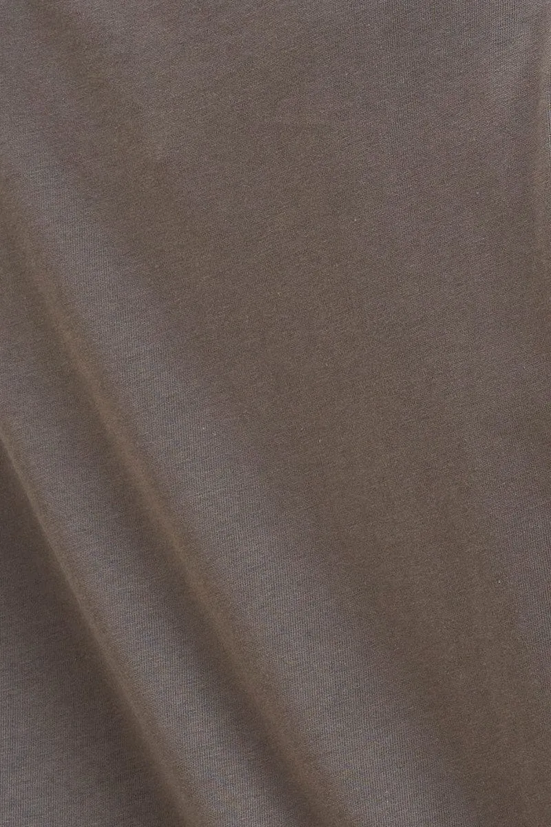 Grey Relaxed T-Shirt Scoop Neck Short Sleeve