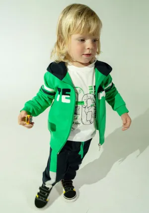 Hashtag Baby Boy Team League Three Piece Tracksuit, Green