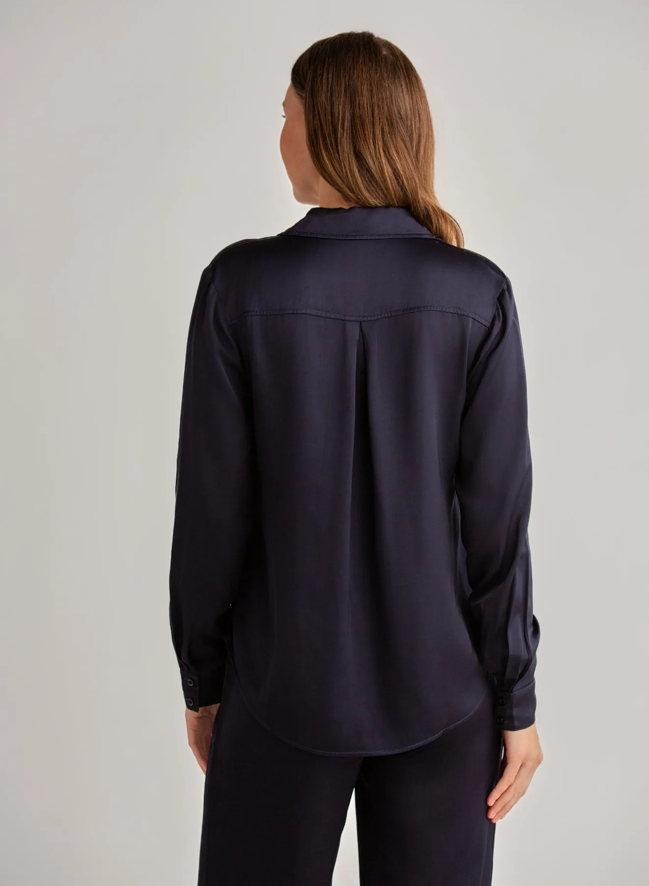 High Low Hem Shirt - Navy Eclipse