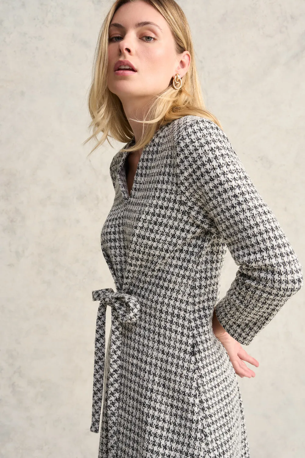Houndstooth Ponte Dress - Jacquard Houndstooth