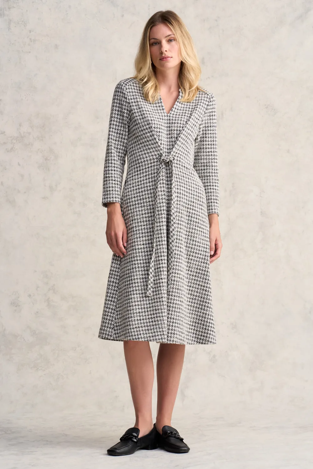 Houndstooth Ponte Dress - Jacquard Houndstooth
