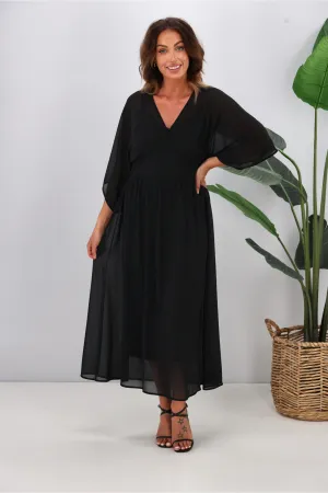 Jane James Mabel Midi Dress Black