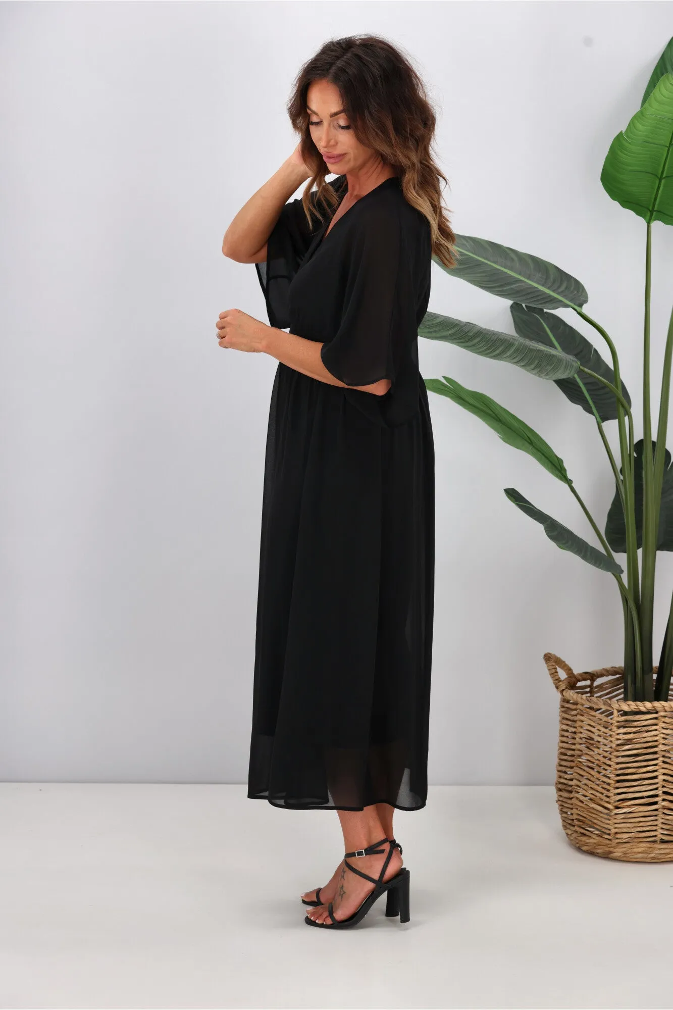 Jane James Mabel Midi Dress Black
