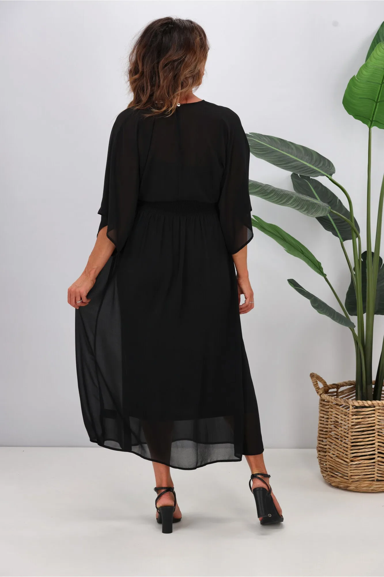 Jane James Mabel Midi Dress Black