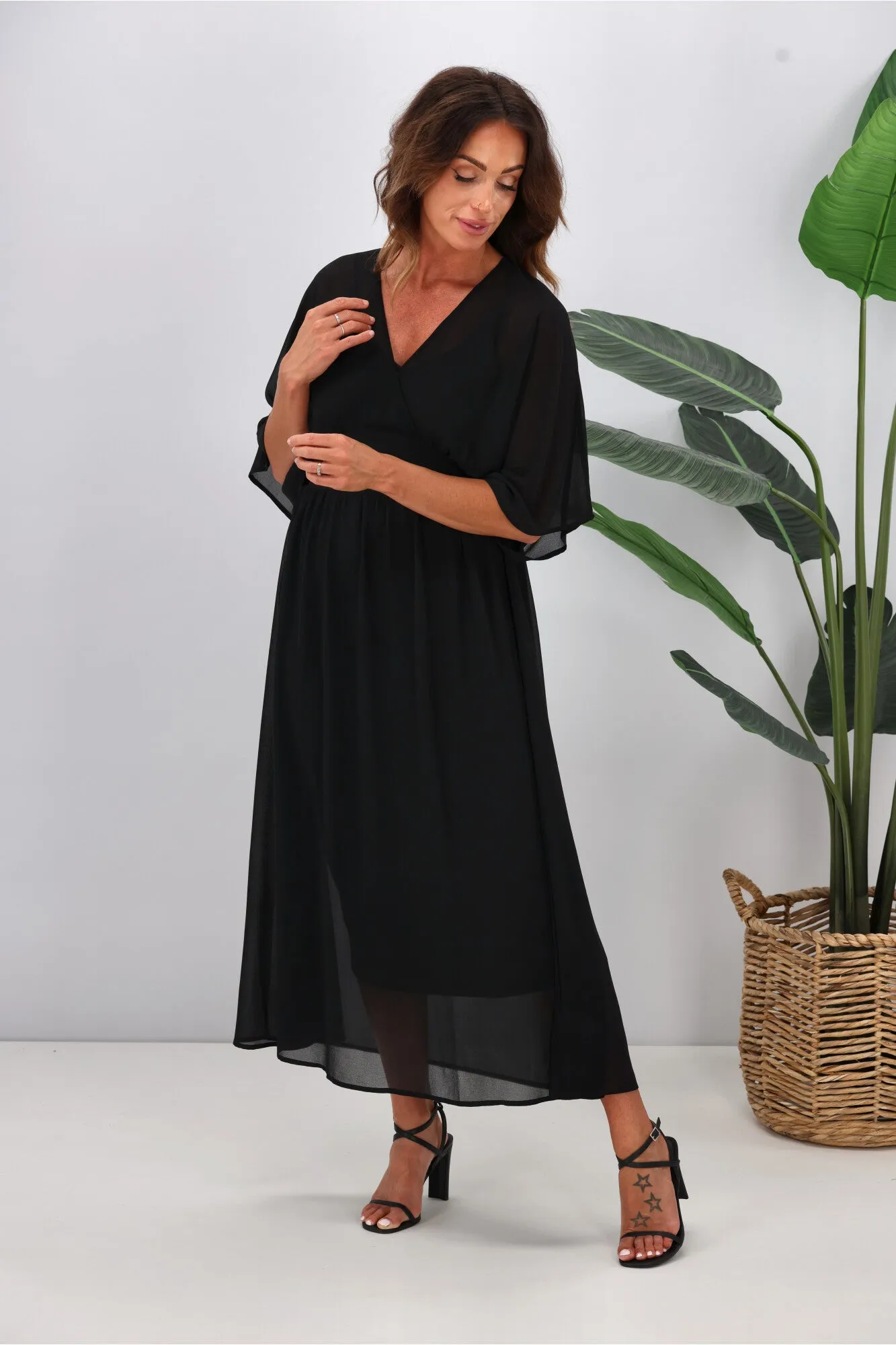 Jane James Mabel Midi Dress Black