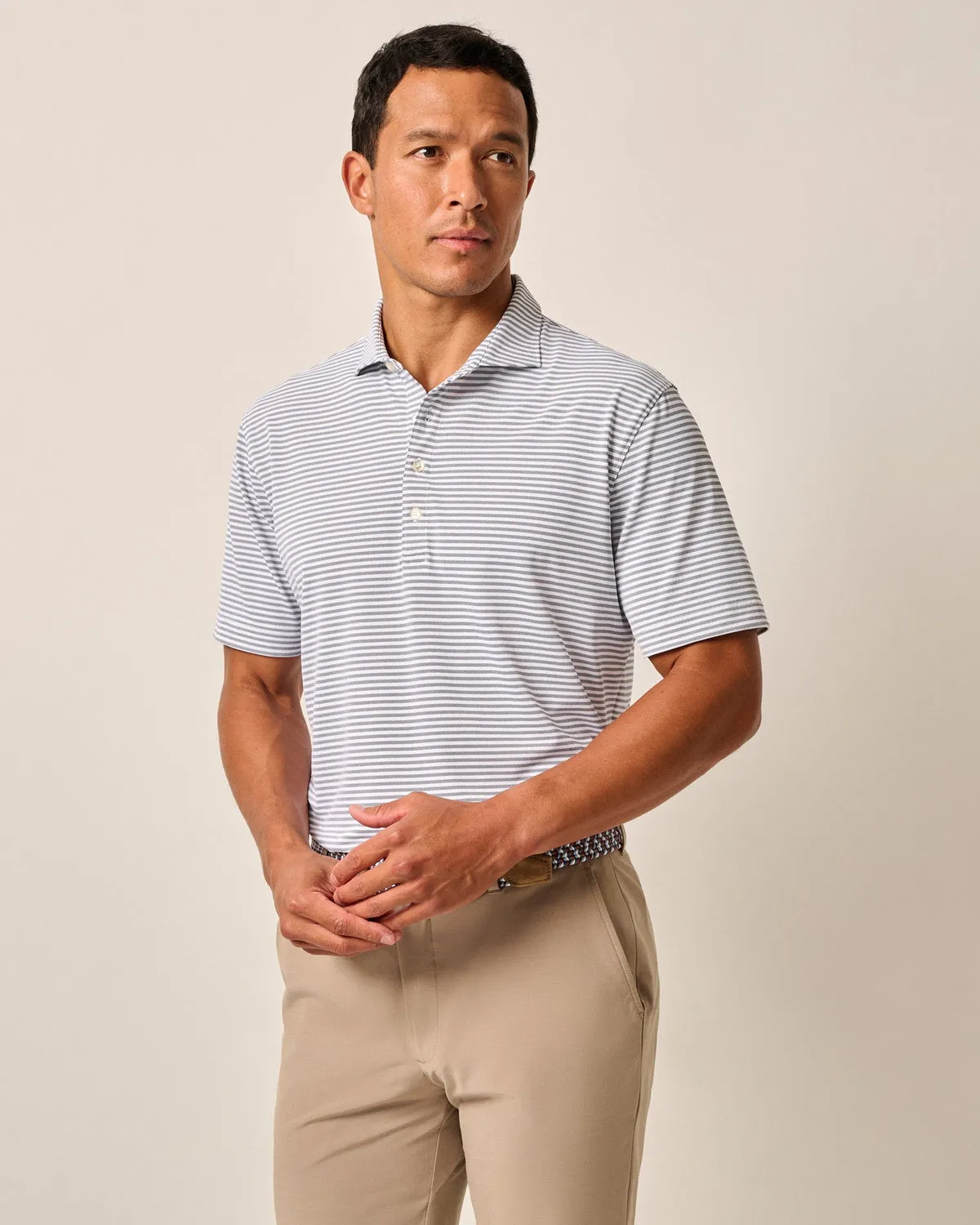 Johnnie-O Men's Stetson Stripe Performance Mesh Polo