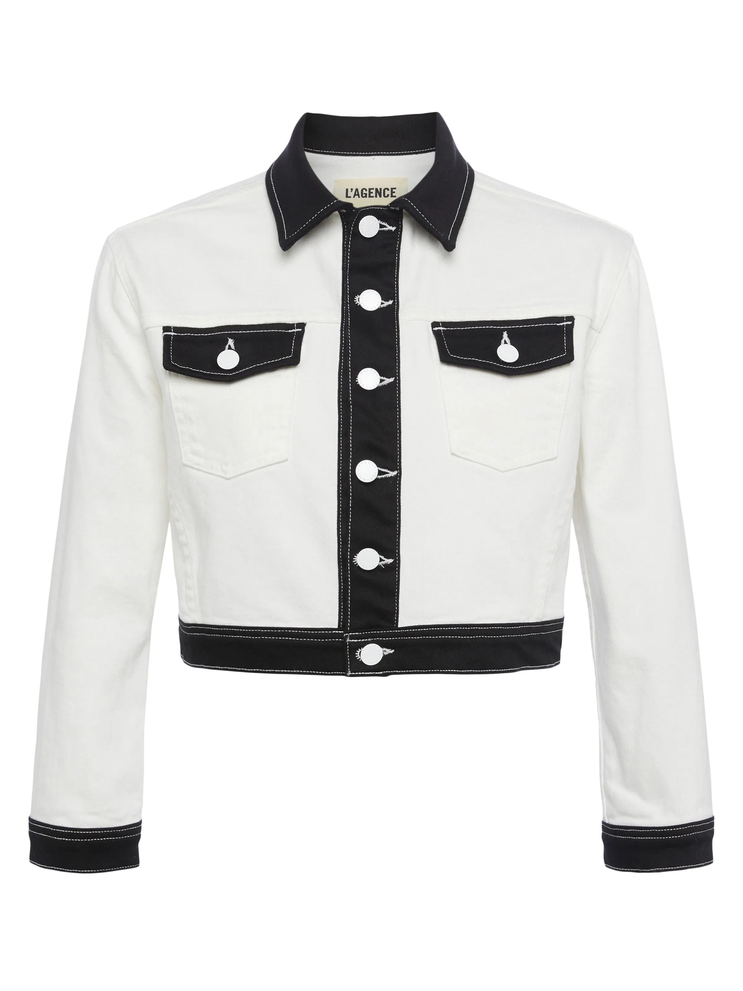 Koda Contrast Cropped Denim Jacket