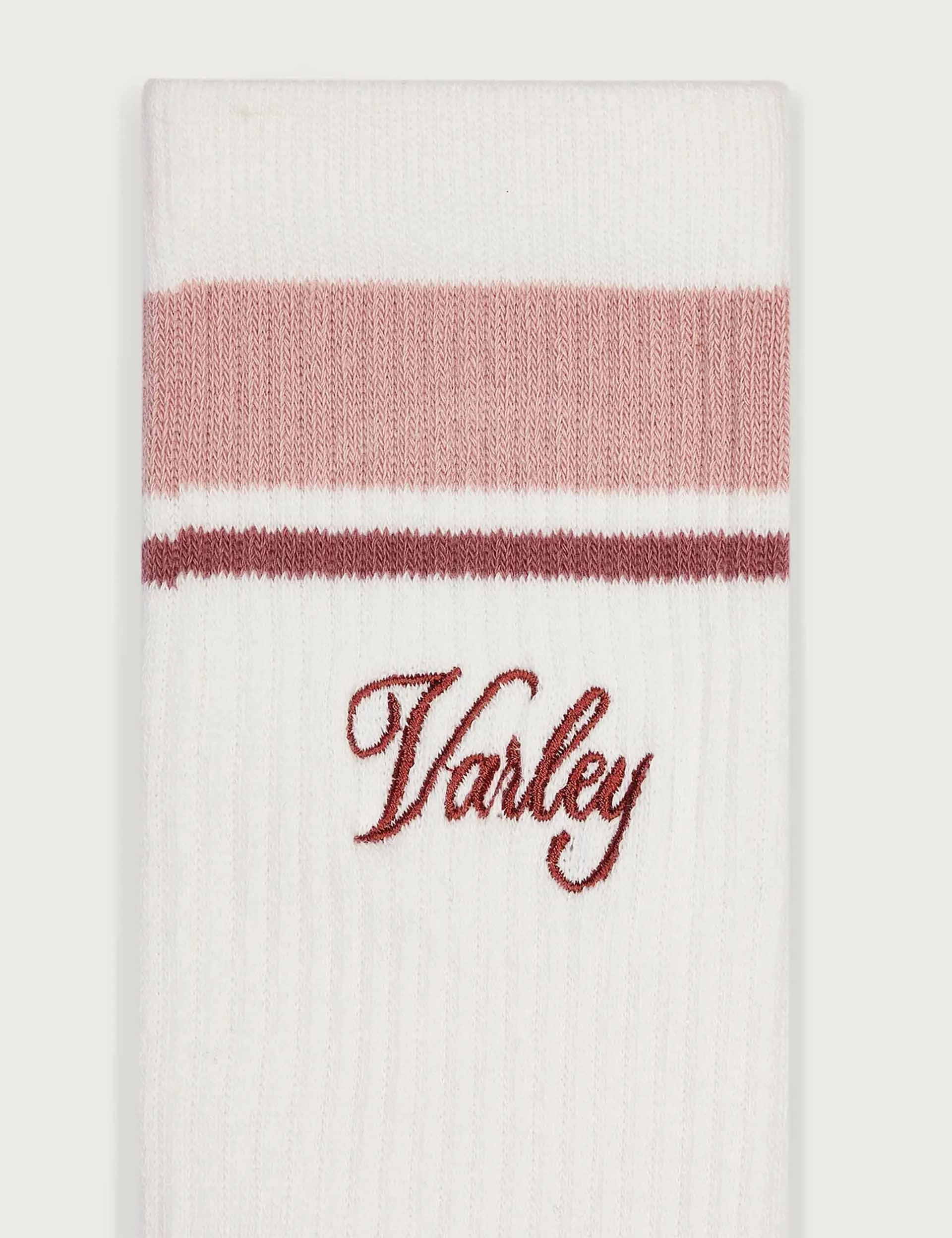 Lamar Club Stripe Sock - Egret/Pale Mauve/Dusty Rose