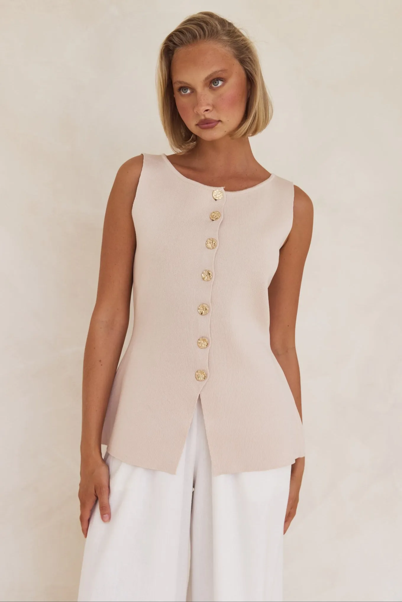 Lola Knit Vest (Cream)