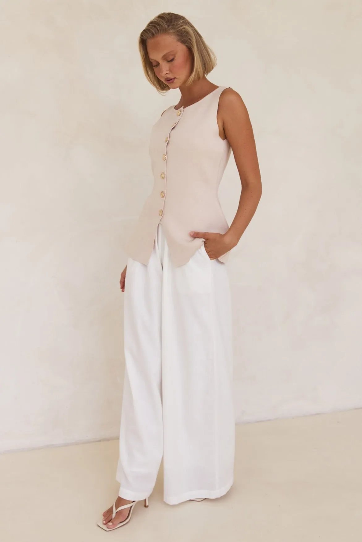Lola Knit Vest (Cream)