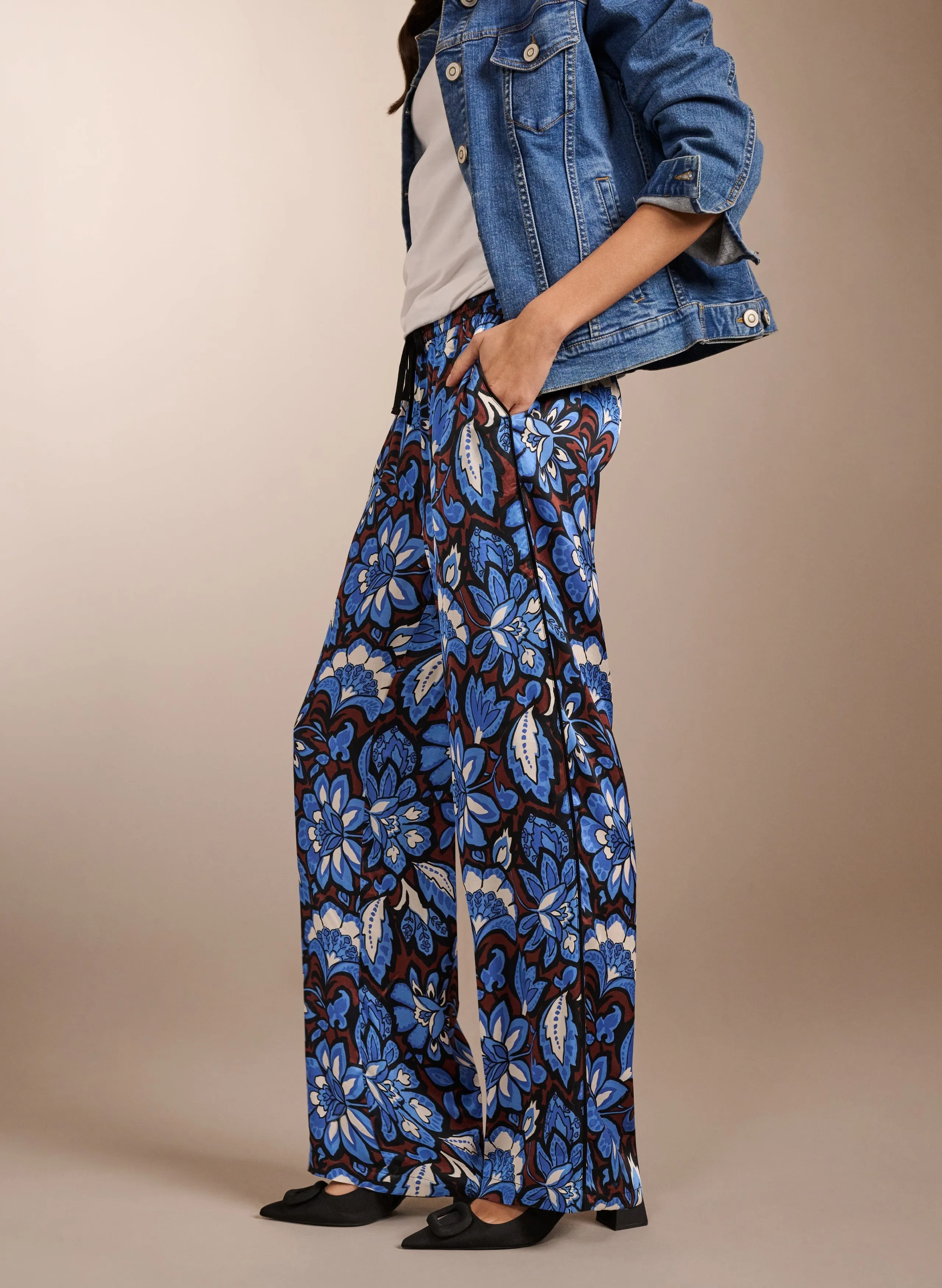Mandy LENZING™ ECOVERO™ Recycled Trousers | Blue Floral Saraca