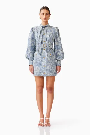 Monica Denim Long Sleeve Mini Dress