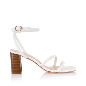 Nadia Block Heel Sandals - White