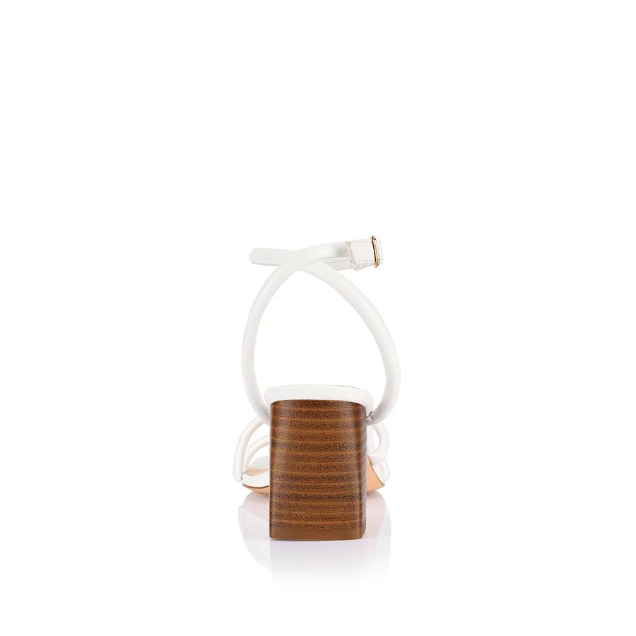 Nadia Block Heel Sandals - White