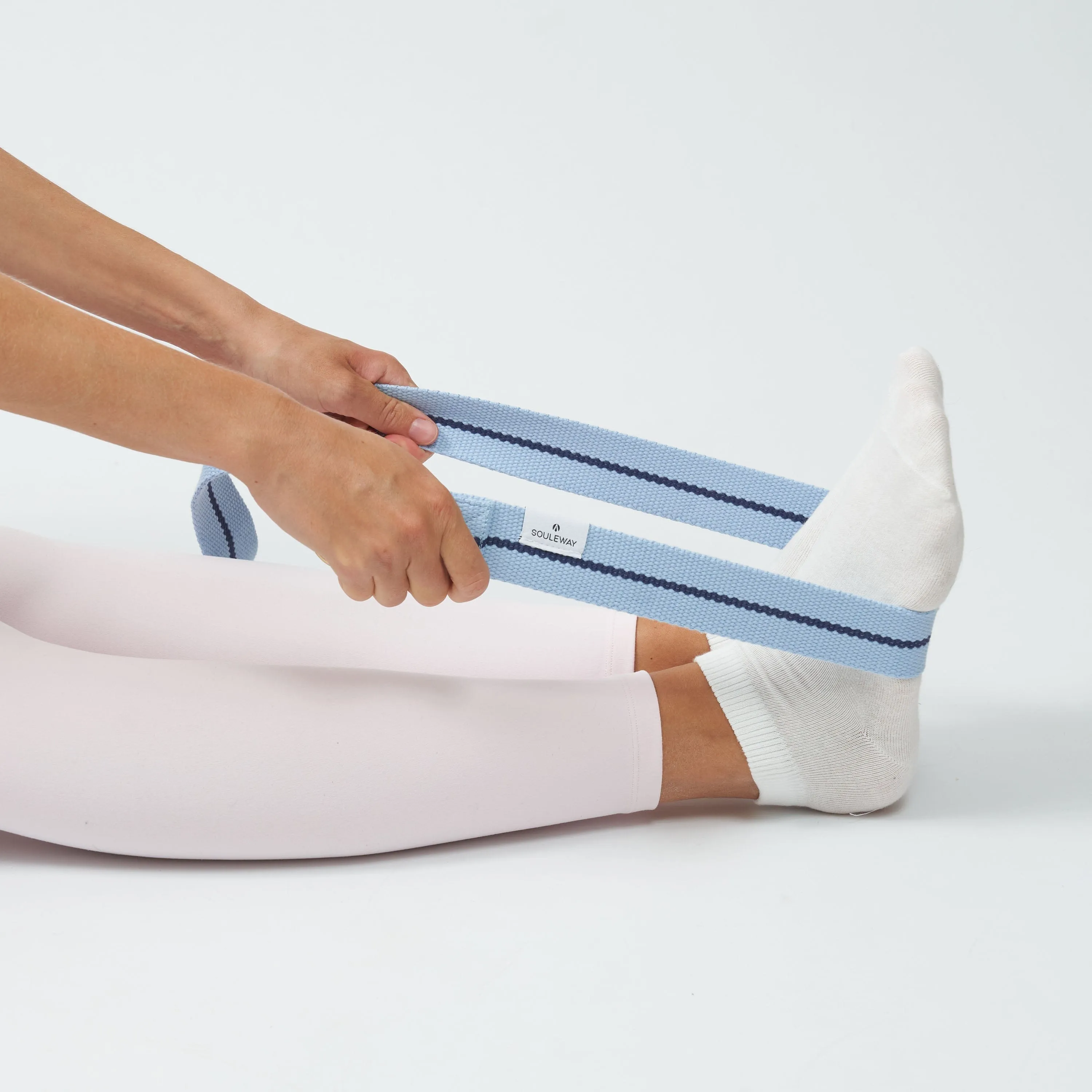 Natural Cotton Yoga Strap | Blue & Navy