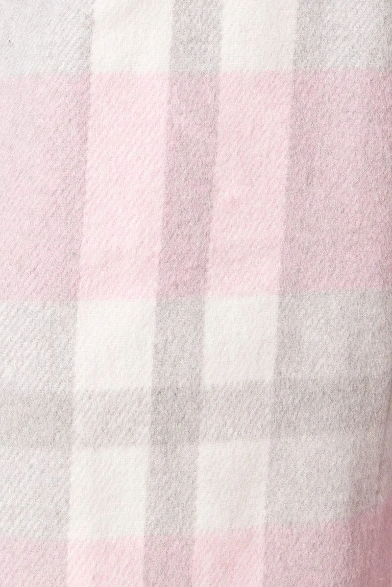Pink Check Relaxed Shirt Long Sleeve