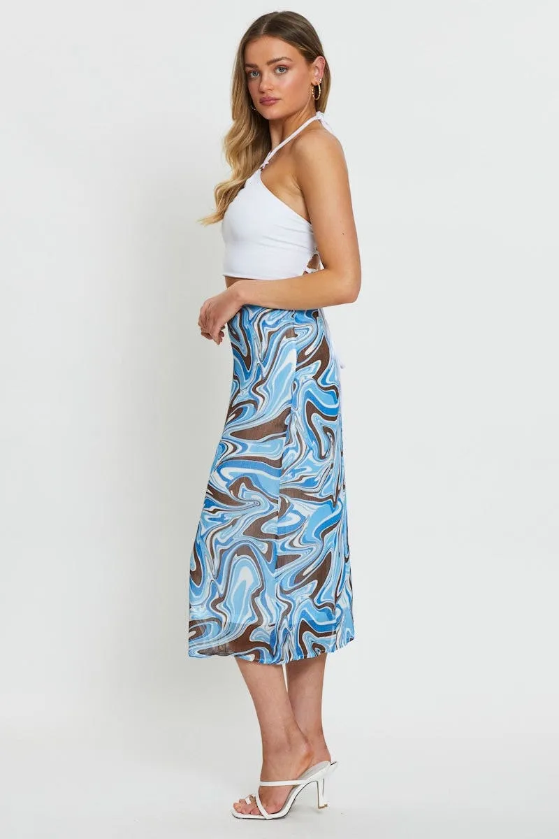 Print Midi Skirt Relaxed