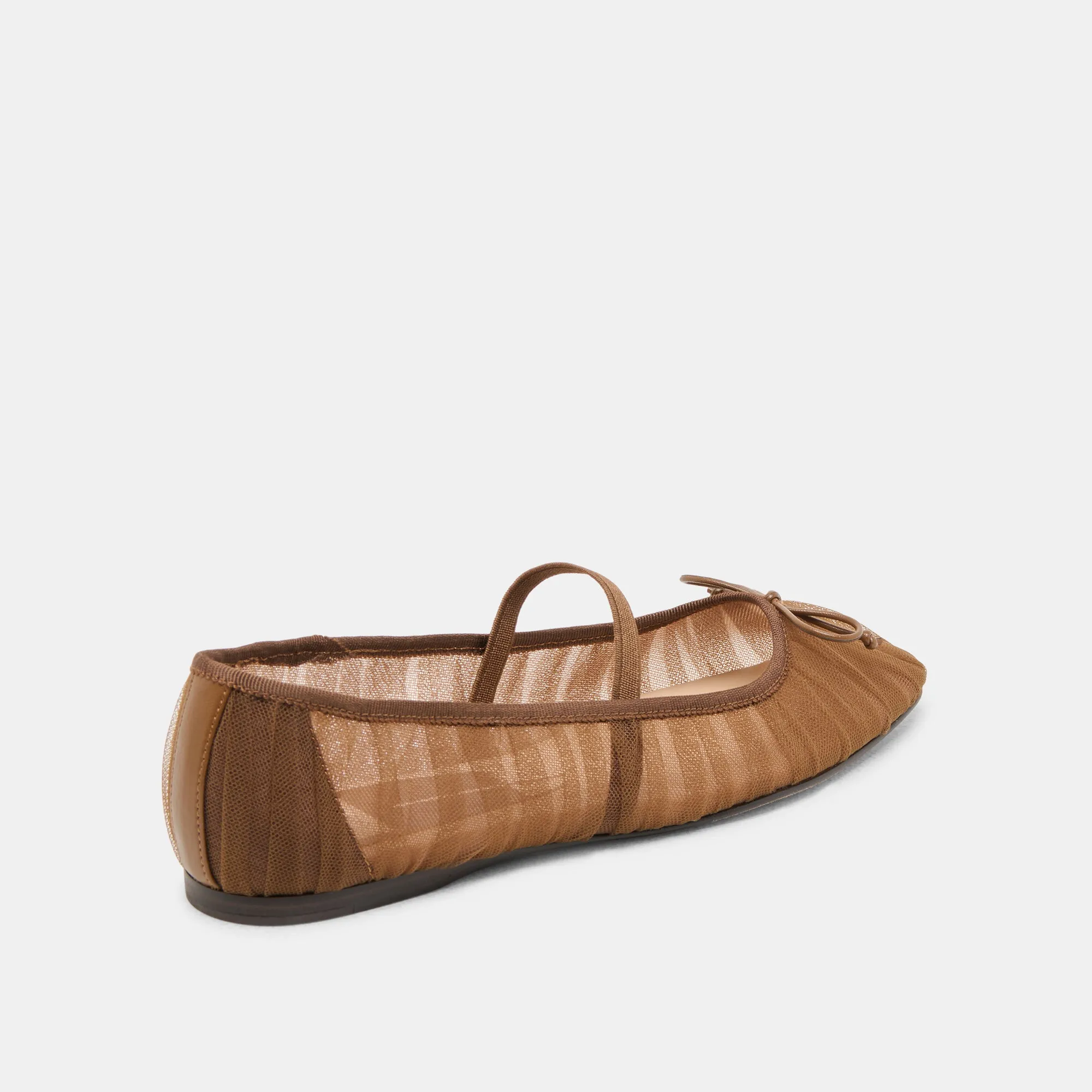 RAEVEN BALLET FLATS MID BROWN TULLE