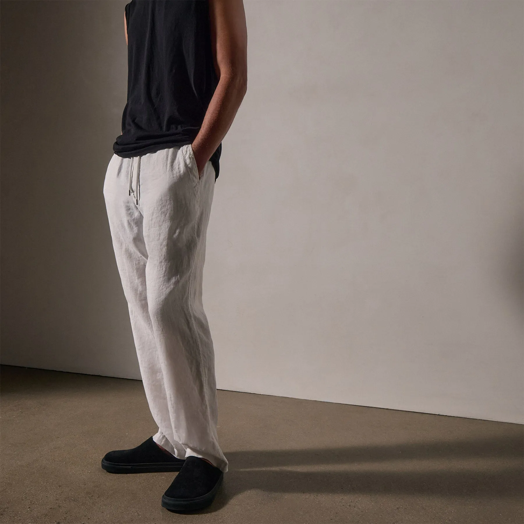 Relaxed Linen Pant - White
